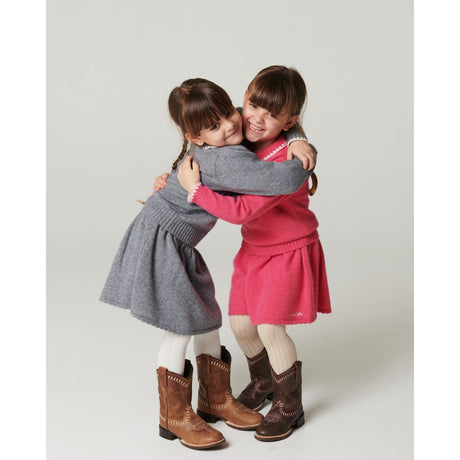 COPENHAGEN COLORS Grey Melange Comb. Cashmere Blouse W. Collar & Blanket Stitch