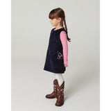 COPENHAGEN COLORS Navy Corduroy Dress W. Embroidery