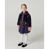 COPENHAGEN COLORS Navy Quilted Corduroy Jacket W. Embroidery