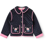 COPENHAGEN COLORS Navy Quilted Corduroy Jacket W. Embroidery