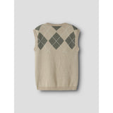 Lil'Atelier White Pepper Mulled Basil Nmmronan Knit Vest Lil