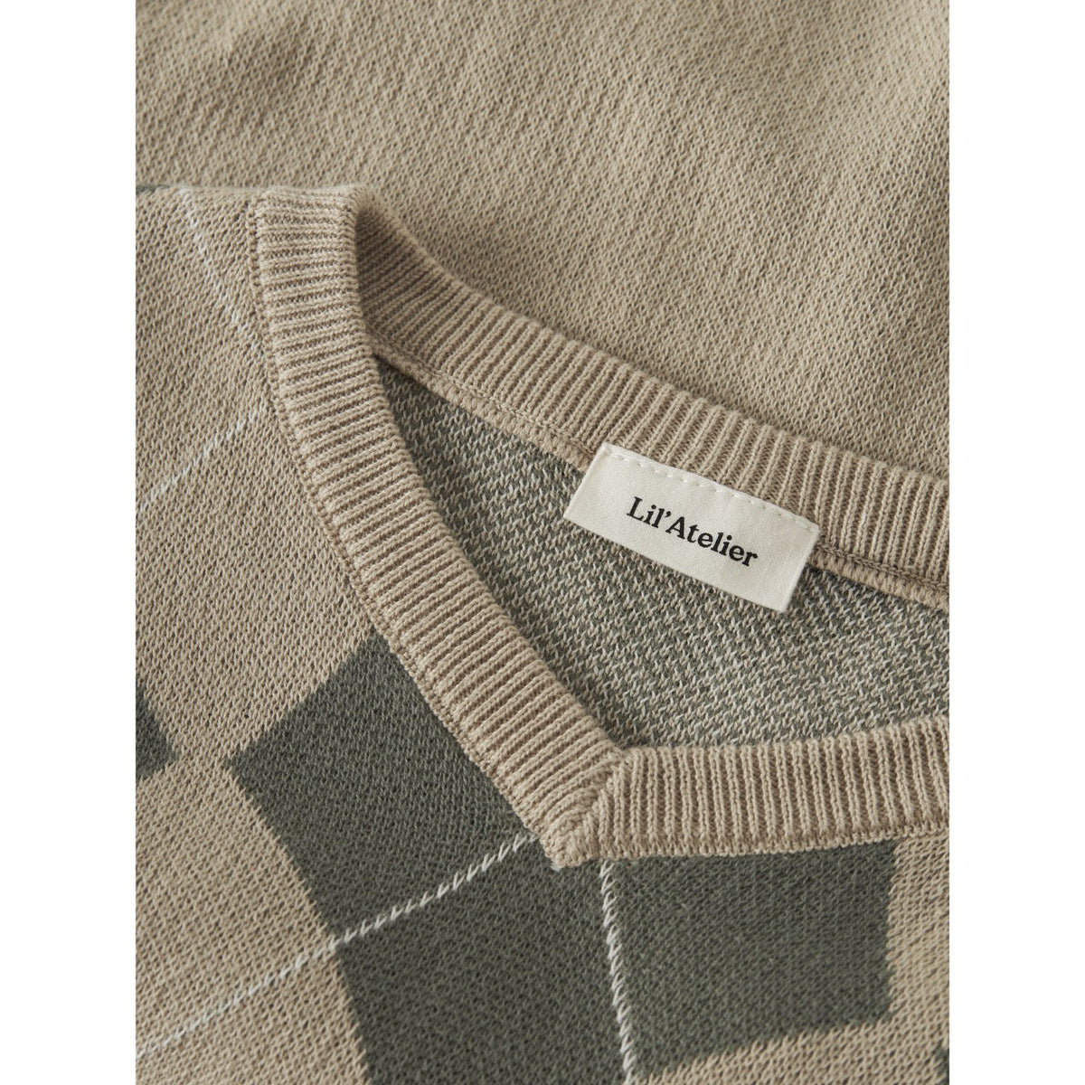Lil'Atelier White Pepper Mulled Basil Nmmronan Knit Vest Lil