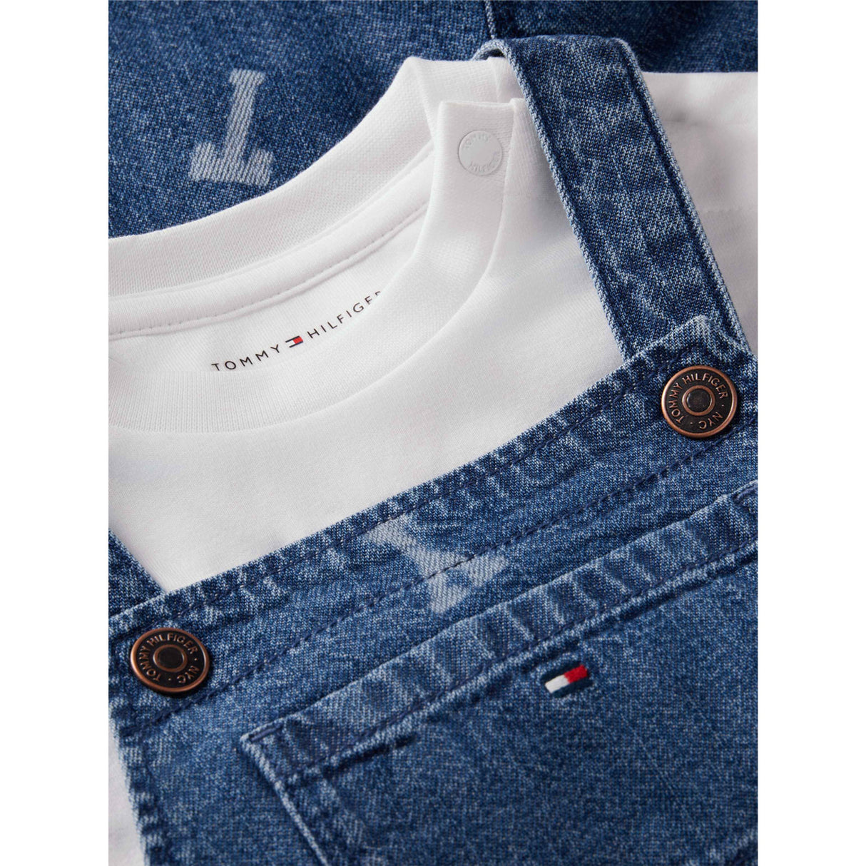 Tommy Hilfiger Denim Medium 01-Blue Denim Dungaree Set