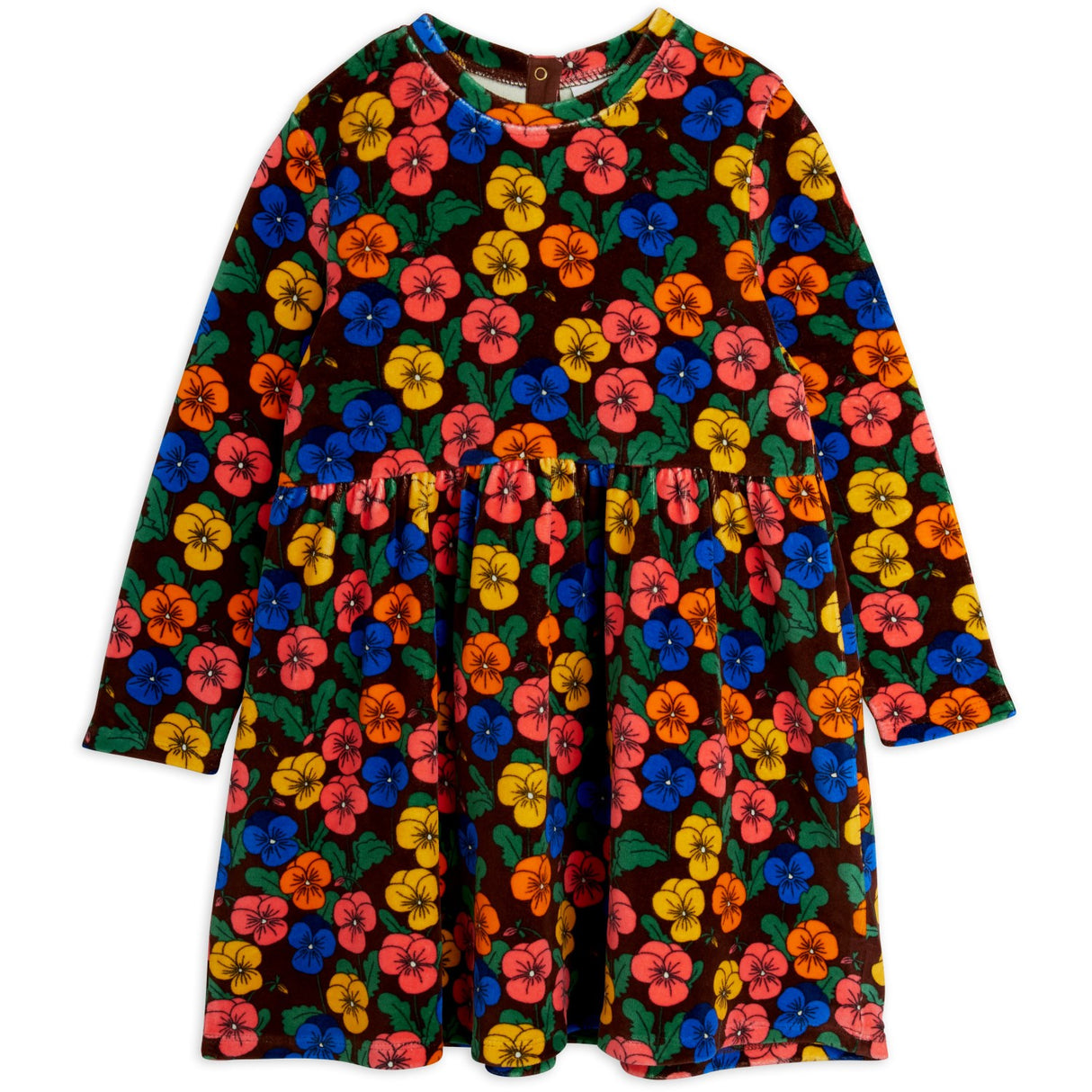 Mini Rodini Multi Violas AOP Velour Dress