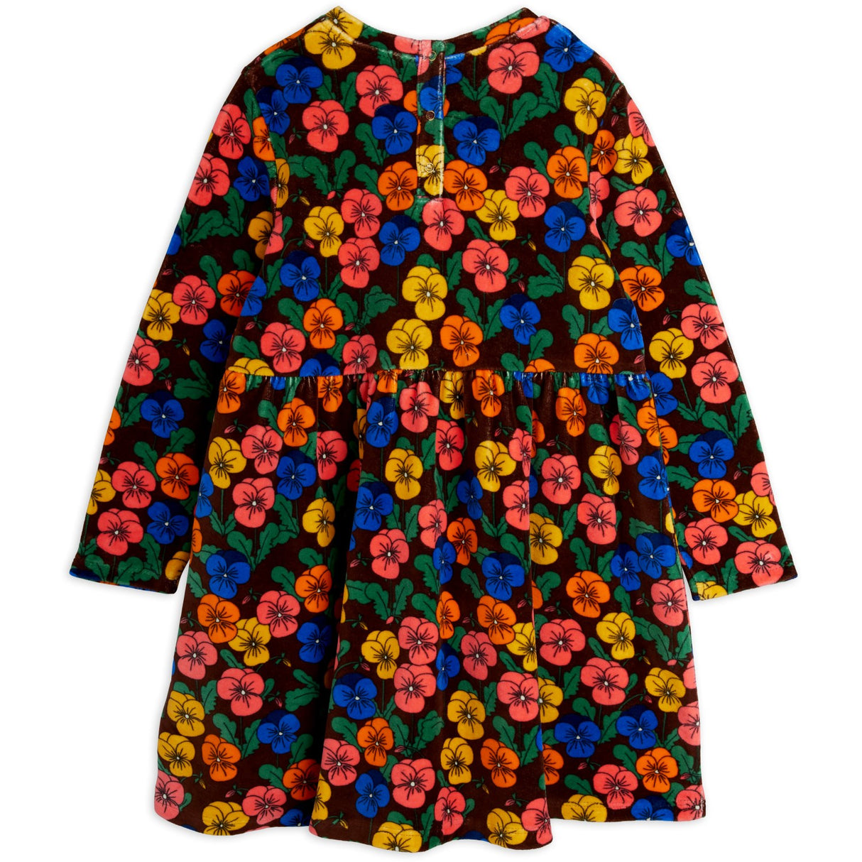 Mini Rodini Multi Violas AOP Velour Dress