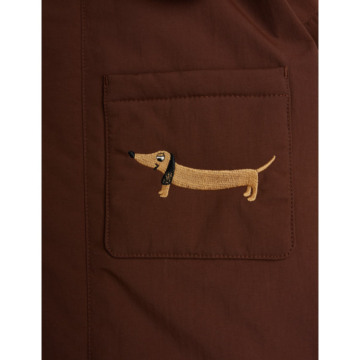 Mini Rodini Brown Padded Nylon Parka With Faux Fur Collar