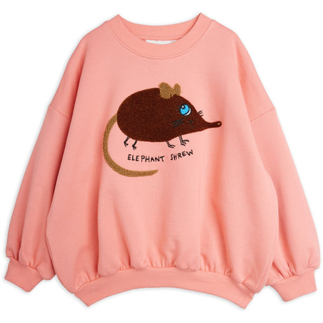 Mini Rodini Pink Elephant Shrew Chenille Sweatshirt