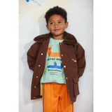Mini Rodini Brown Padded Nylon Parka With Faux Fur Collar