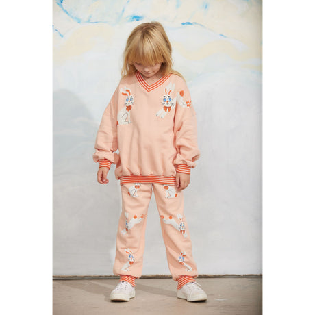 Mini Rodini Pink Rabbit Sp Cuffed Sweatpants