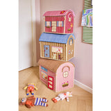 Rice Multicolor Paris Theme Raffia Toy Baskets 3-Pack