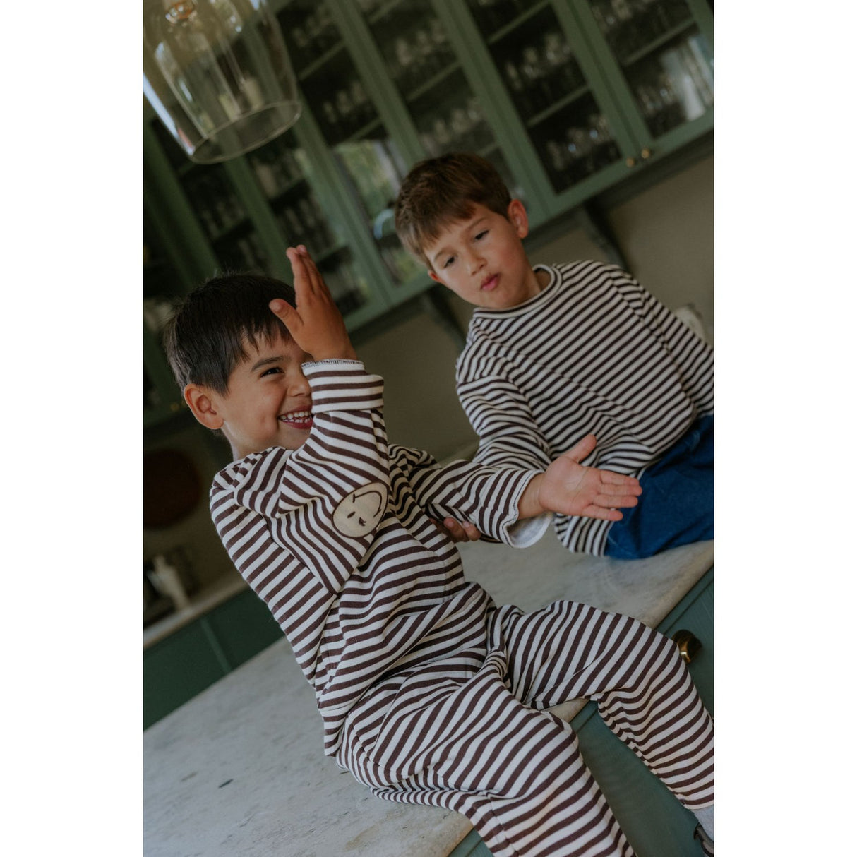 Fliink Coffee Bean / Sandshell Alvin Stripe Pants