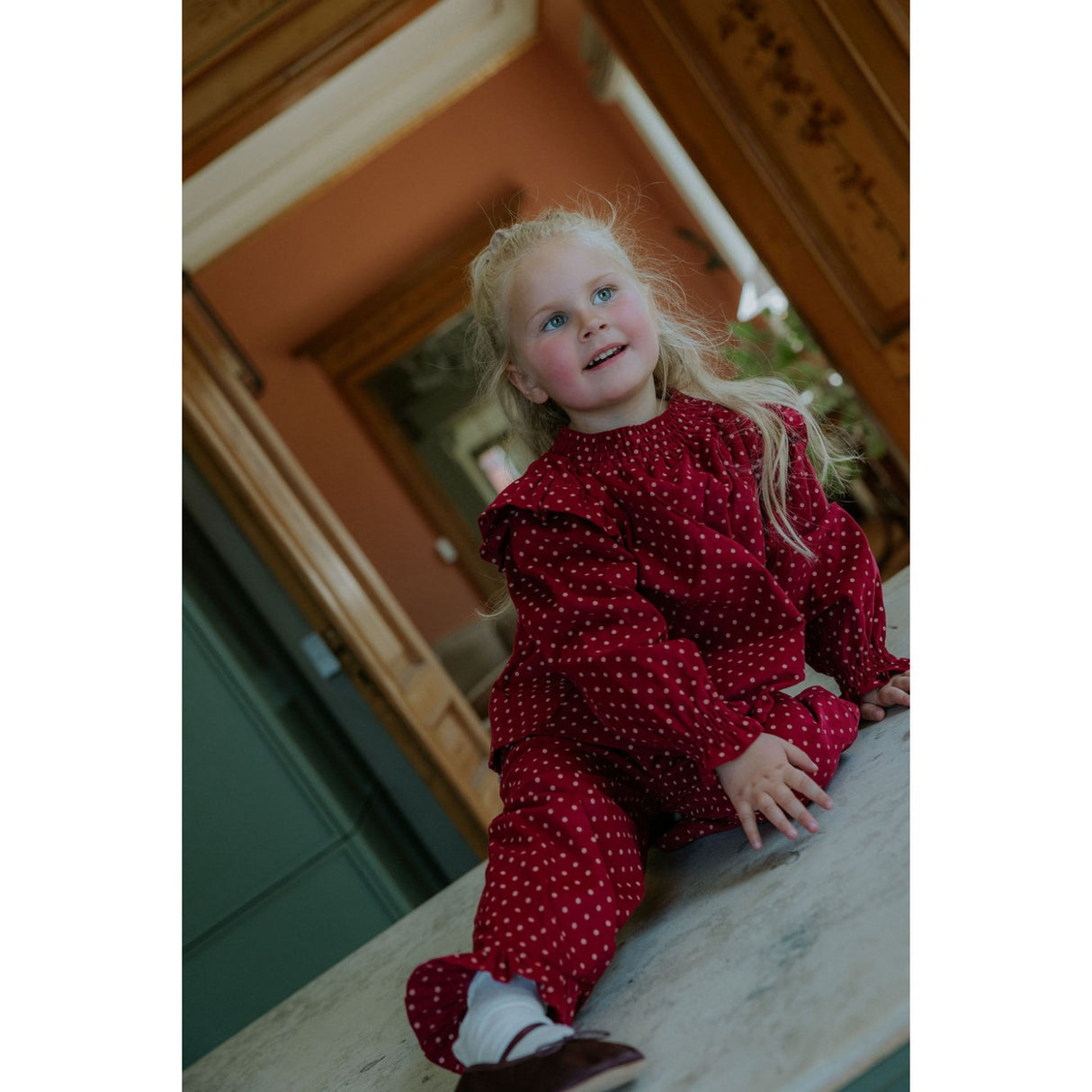 Fliink Red Bud Dot Dolly Dot Blouse