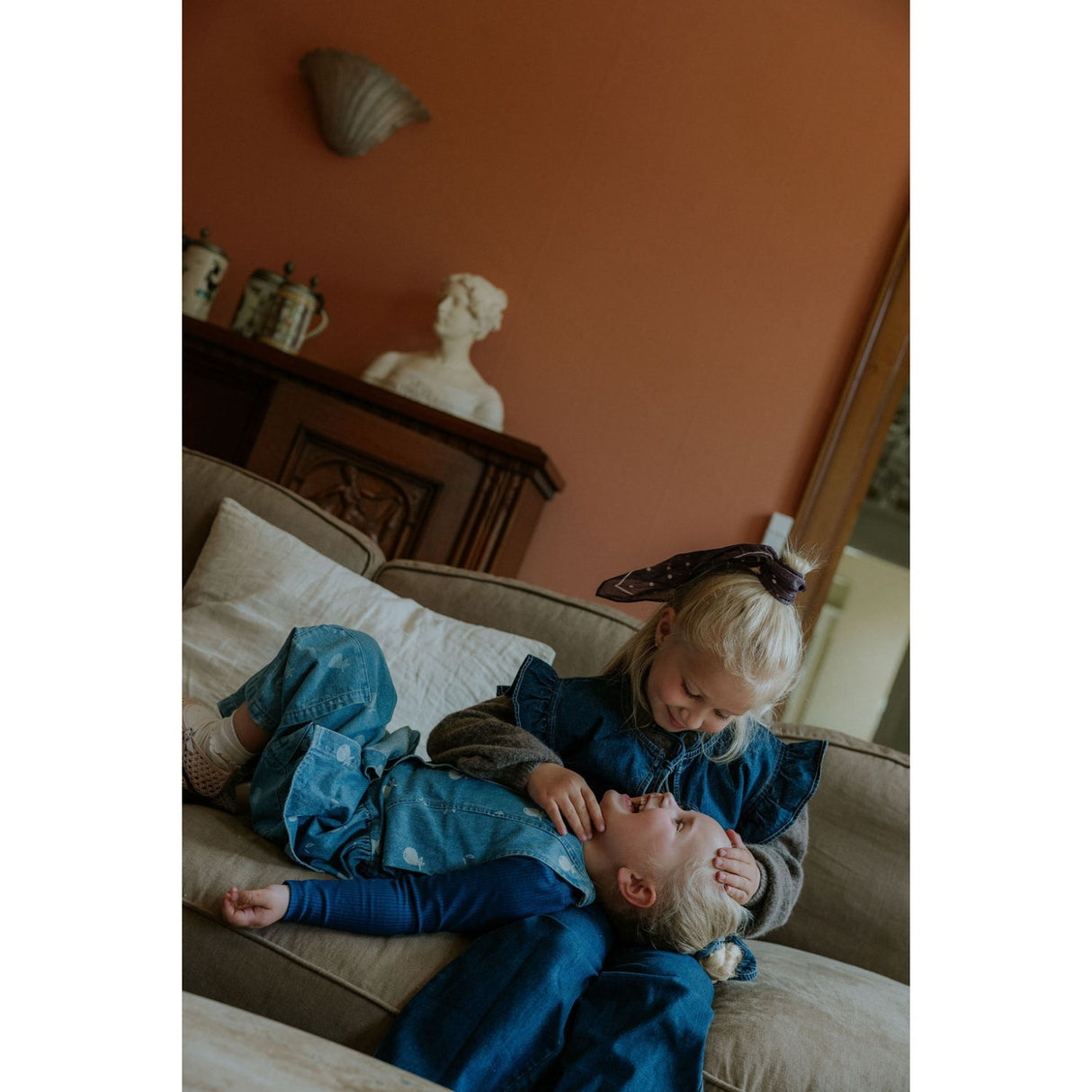Fliink Medium Blue Aop Don Denim Duna Cargo Pants