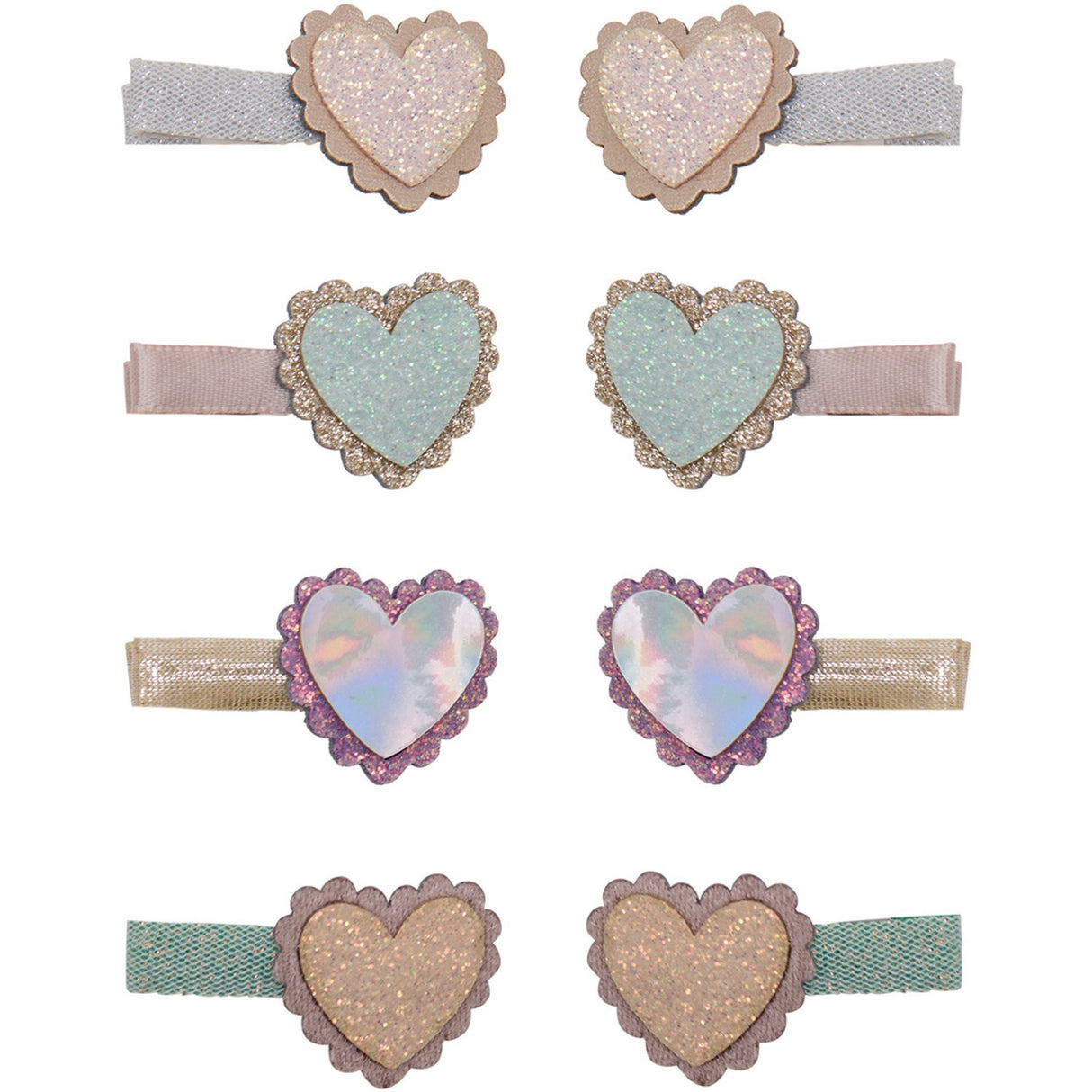 Mimi & Lula 8 Hårclips - Scalloped Heart