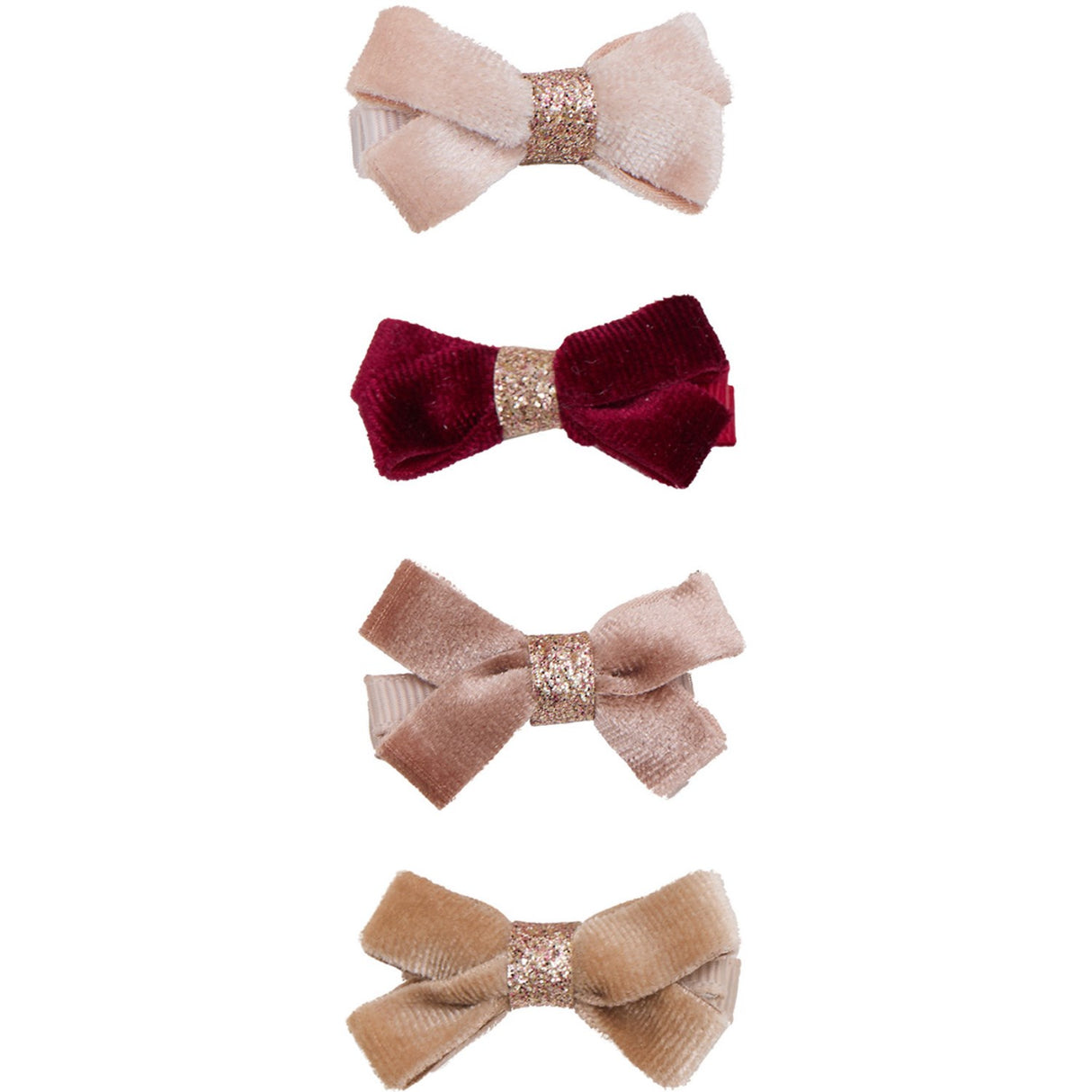Mimi & Lula 4 Hårclips - Glitter Velvet Bow