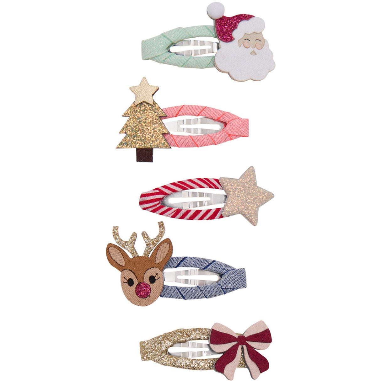 Mimi & Lula 5 Hair Clips - Mini Christmas