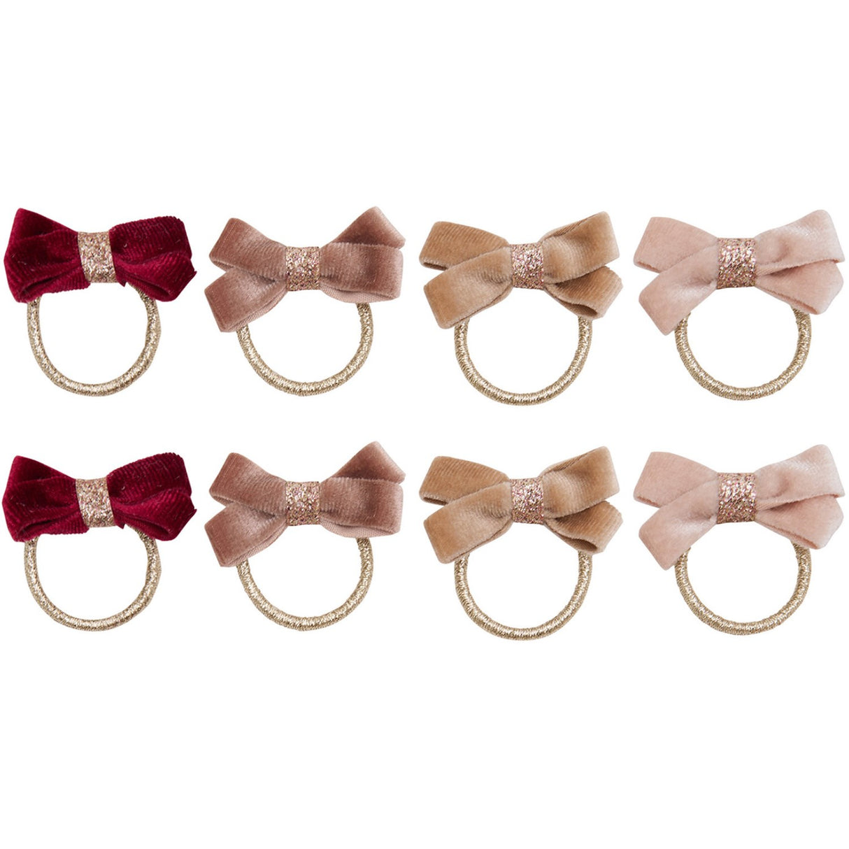 Mimi & Lula 8 Hårelastikker - Glitter Velvet Bow