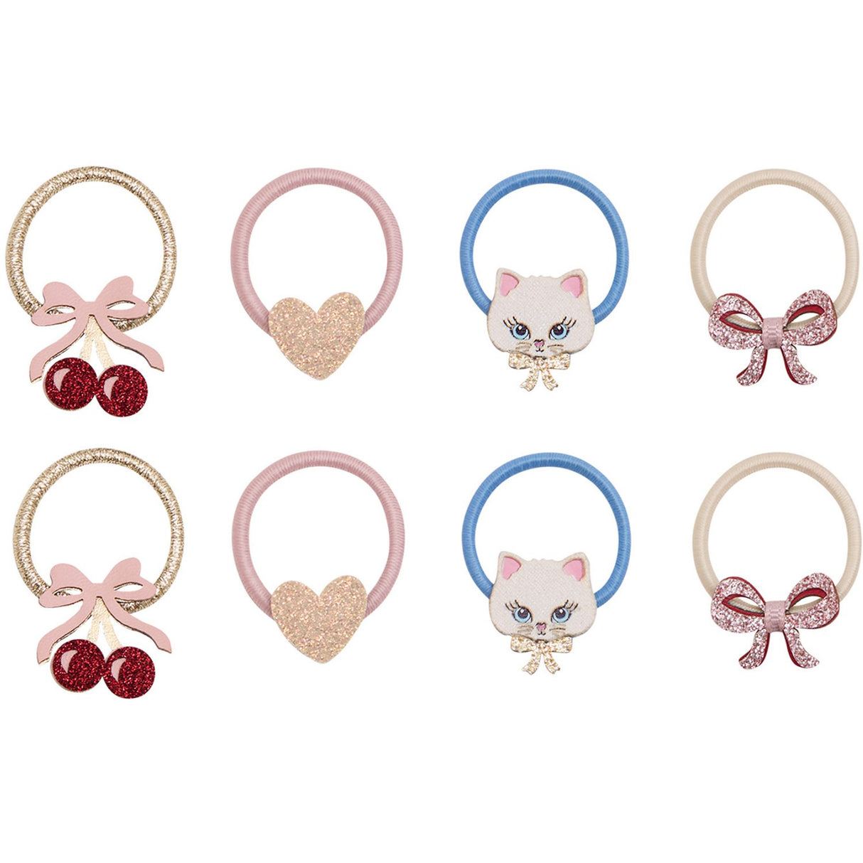 Mimi & Lula 8 Hårelastikker - Mini Kittybow