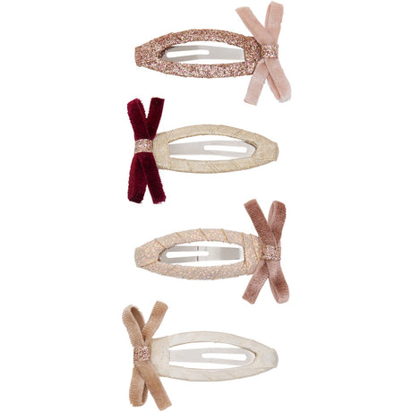 Mimi & Lula 4 Hair Clips - Skinny Velvet Bow