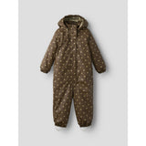 Lil'Atelier Dark Earth Hearts Nmfladry10 Pad Snowsuit Aop Fo Lil