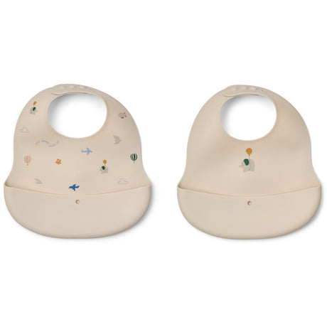 LIEWOOD Flying / Sandy Ember Printed Bib 2-pack