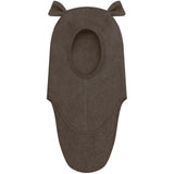 Huttelihut Brown Melange Balaclava Ears Cotton Fleece