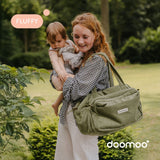 Doomoo Corduroy Khaki Diaper Bag With 8 Accessories