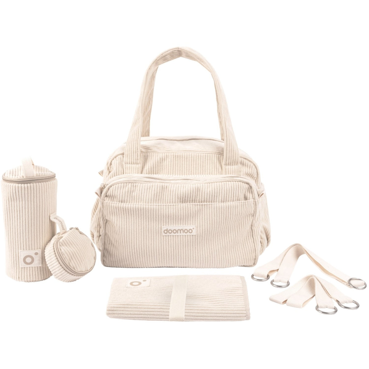 Doomoo Corduroy Sand Diaper Bag With 8 Accessories