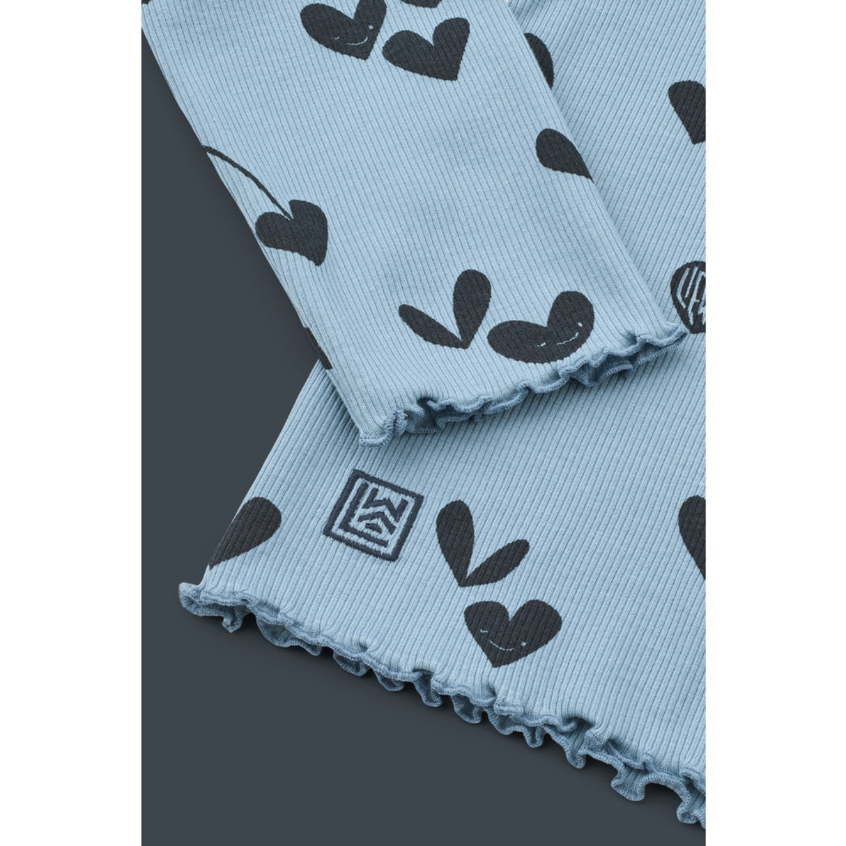 LIEWOOD Sweethearts / Beach Blue Nieve Printed Longsleeve Rib T-shirt
