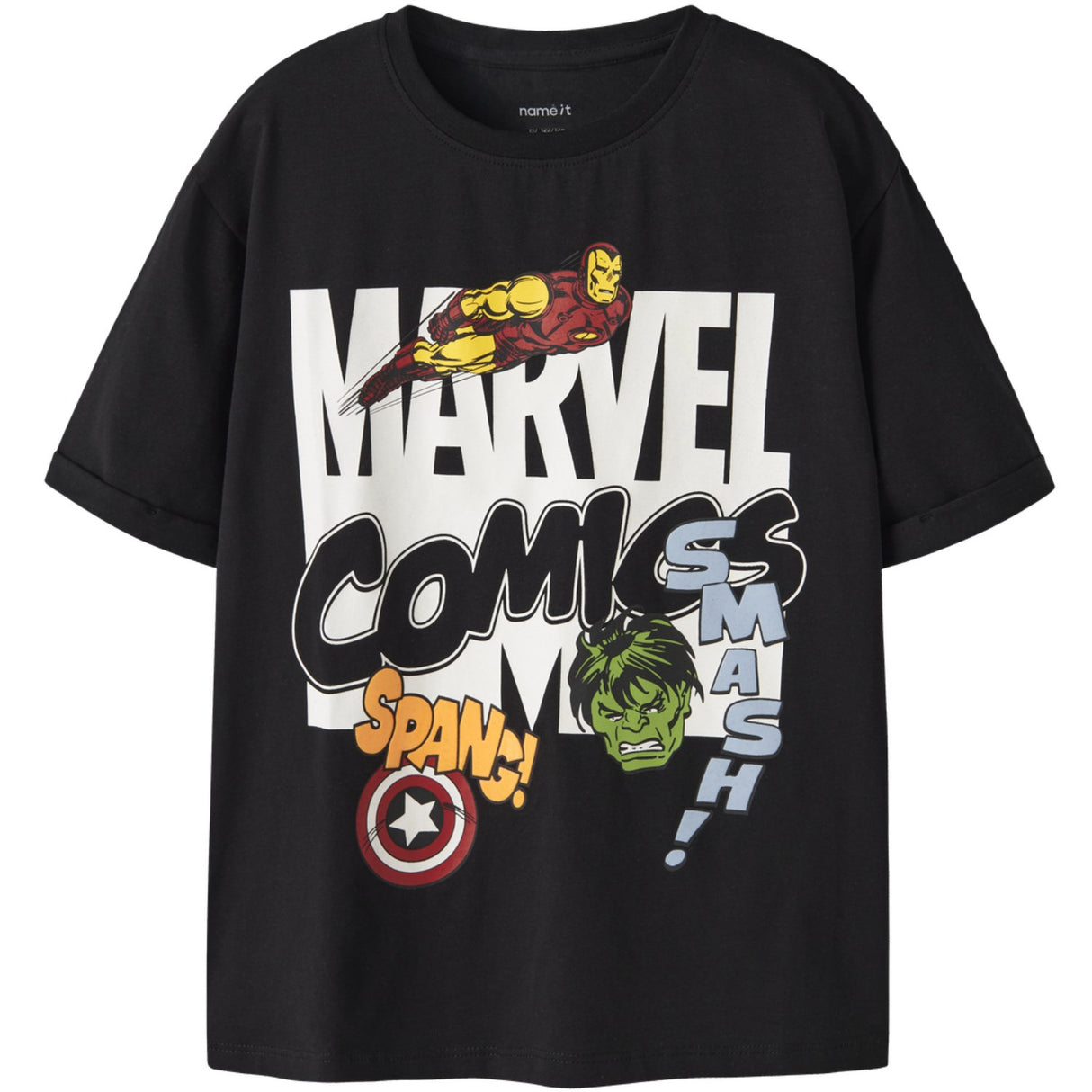 Name It Black Nkmalfi Marvel Ss Nreg Top Mar