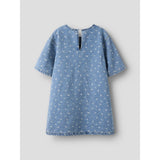 Name It Light Blue Denim Flower Aop Nkfpsilla Dnm Aop Ss Dress 2121-Im