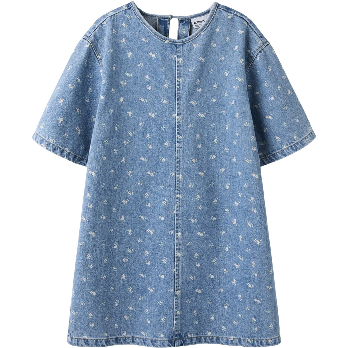 Name It Light Blue Denim Flower Aop Nkfpsilla Dnm Aop Ss Dress 2121-Im