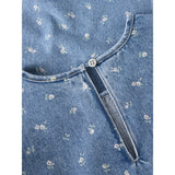 Name It Light Blue Denim Flower Aop Nkfpsilla Dnm Aop Ss Dress 2121-Im
