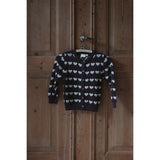 Petit Piao Huckleberry Heart Aop Ppelia Knit Cardigan