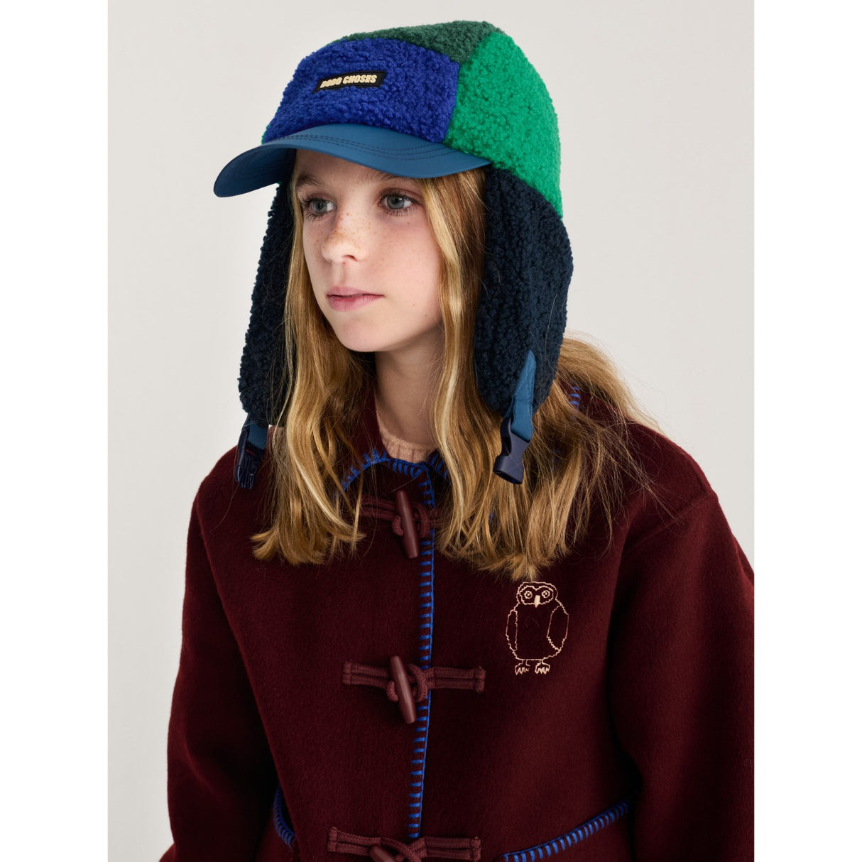 Bobo Choses Navy Blue Bobo Choses Color Block Sheepskin Chapka