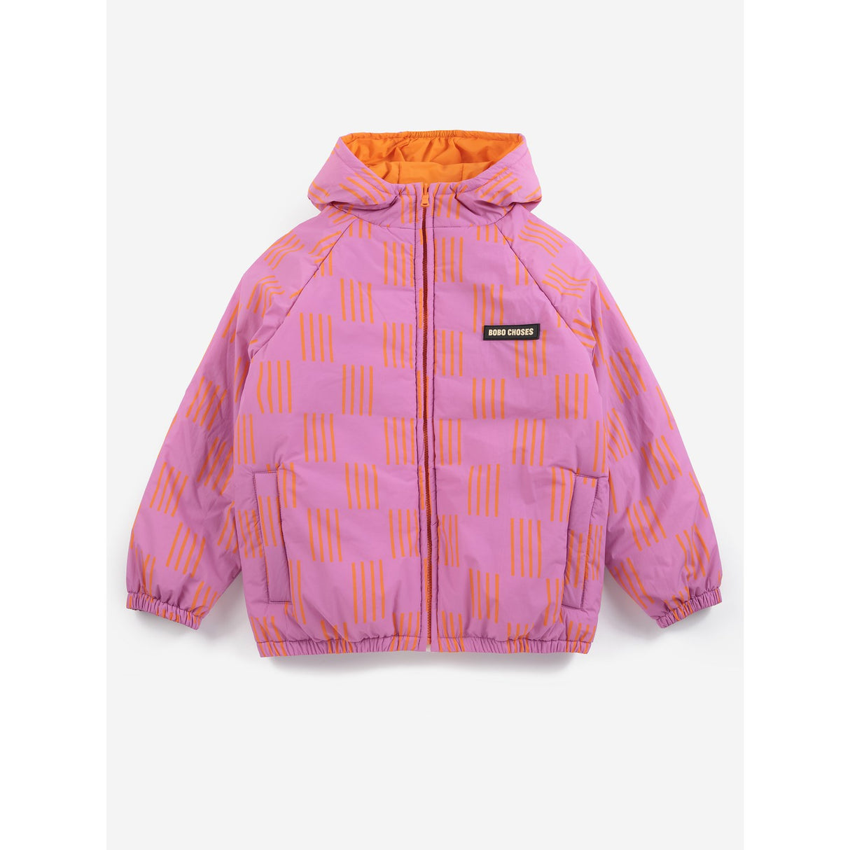 Bobo Choses Fuchsia Almost Moiré All Over Reversible Anorak