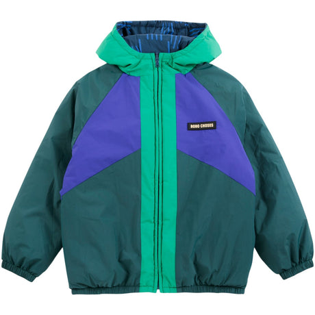 Bobo Choses Navy Blue Almost Moiré All Over Reversible Anorak