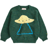 Bobo Choses Dark Green Pixel Abduction Jacquard Jumper