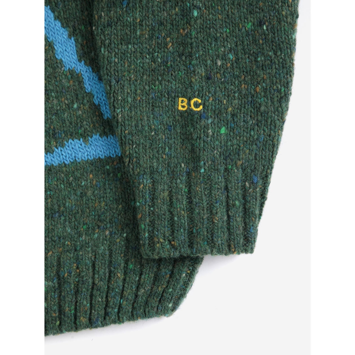 Bobo Choses Dark Green Pixel Abduction Jacquard Jumper