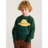 Bobo Choses Dark Green Pixel Abduction Jacquard Jumper