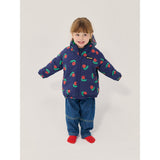 Bobo Choses Navy Blue Stamp Bloom All Over Reversible Anorak