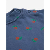 Bobo Choses Navy Blue Stamp Bloom All Over Sweatshirt