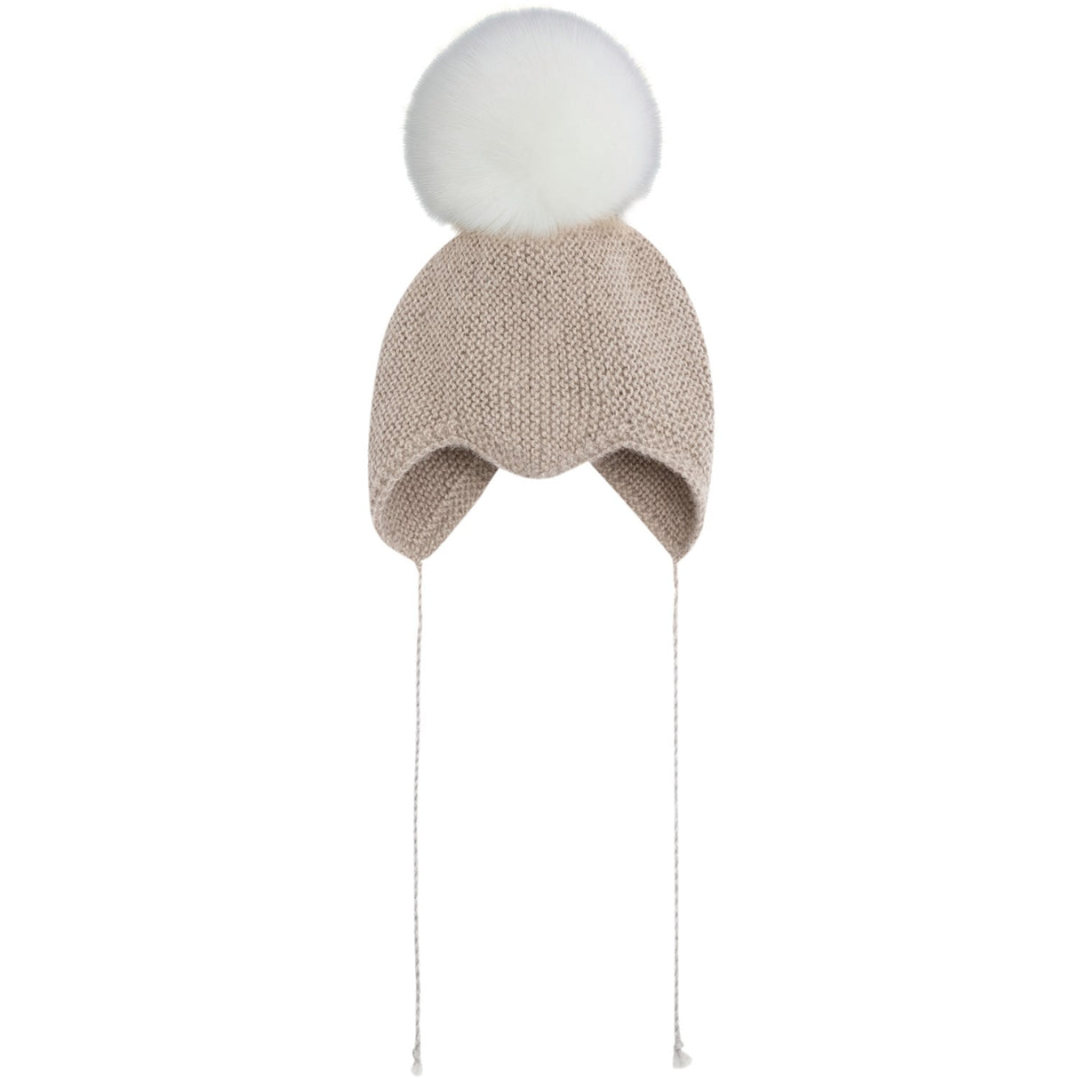Huttelihut Off-White Bonnet Wool Knit Alpaca Pompom