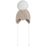 Huttelihut Off-White Bonnet Wool Knit Alpaca Pompom