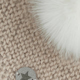 Huttelihut Off-White Bonnet Wool Knit Alpaca Pompom
