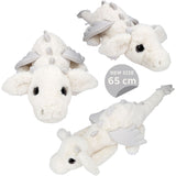 Dino World + Action White Snukis Drage Plush With Glitter Wings 65 Cm