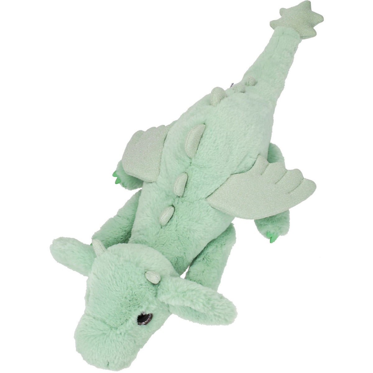 Dino World + Action Light Green Snukis Drage Plush With Gold Glitter Wings 65 Cm