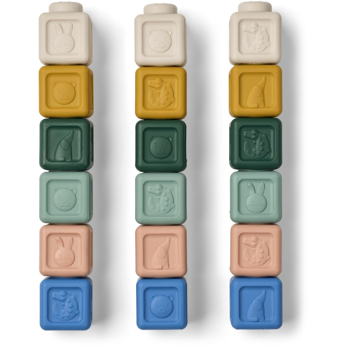 LIEWOOD Beach Blue Multi Mix Veda Multifunctional Building Blocks 18-pack