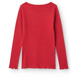 COPENHAGEN COLORS Red Modal Rib Ls Tee W. Heart Hole Pattern
