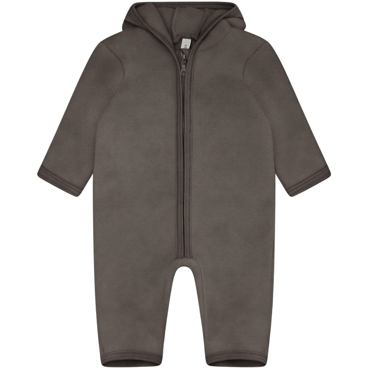 Huttelihut Brown Melange Pram Suit Ears Cotton Fleece